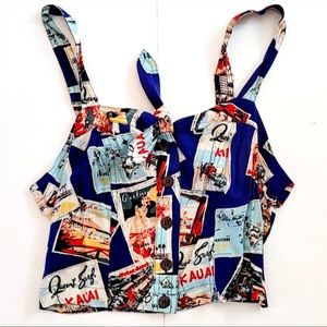 Hawaiian Postcard Crop Top